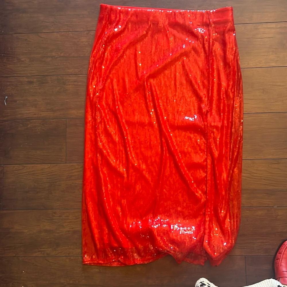 A New Day Red Sequin skirt. New with tags. XL